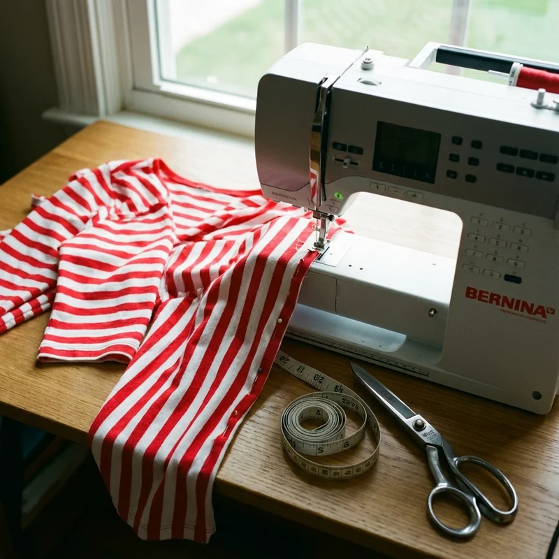 DIY Where's Waldo Shirt - Sewing Red and White Striped Costume Shirt