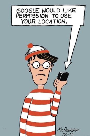 Where's Waldo Meme - Google Would Like to Use Your Location Funny Joke
